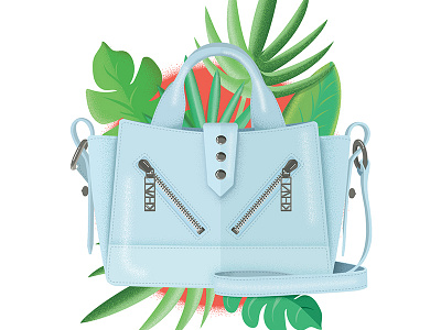 Kenzo Kalifornia fashion handbag illustration jungle kalifornia kenzo leaves look mode purse summer vector