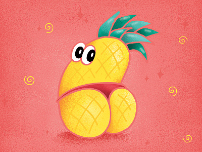 Anan-Ass butt cute enamel fresh fruit illustration leaves pin pin game pineapple summer thong
