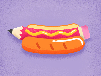Hot Drawg ! design food foodie hot dog illustration love mustard patch pencil pin print yummy