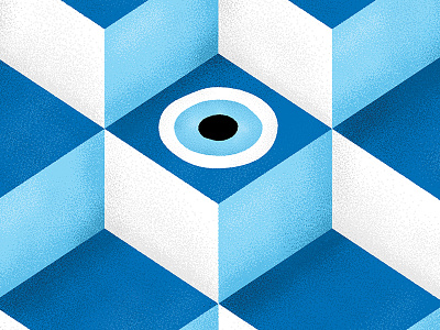 KEM GÖZ Print blue cube design enamel pin evil eye eyes geometric gold pins pins emaille turkish vector