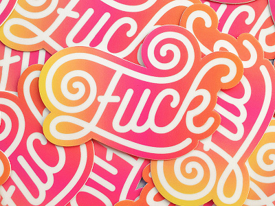 Fuck Vinyl Stickers color design fuck illustration insult lettering pencil stickermule stickers type typography vector