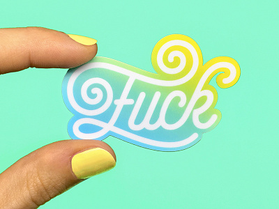 Fuck Stickers color design fuck illustration insult lettering pencil stickermule stickers type typography vector