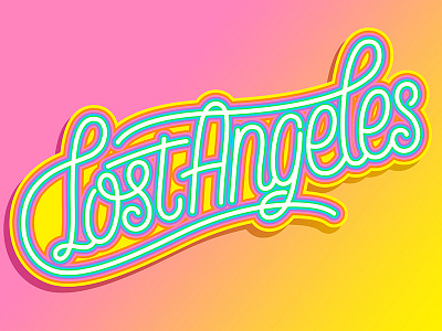 Lost Angeles alphabet colorful design illustration illustrator letter lettering rainbow type typography vector