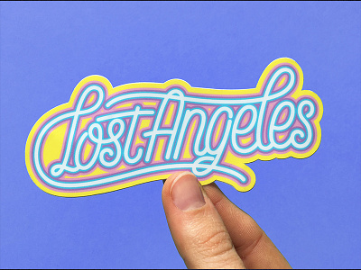 Lost Angeles Stickers alphabet colorful design illustration illustrator la letter lettering rainbow type typography vector