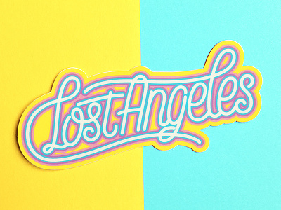 Lost Angeles Sticker alphabet colorful design illustration illustrator la letter lettering rainbow type typography vector