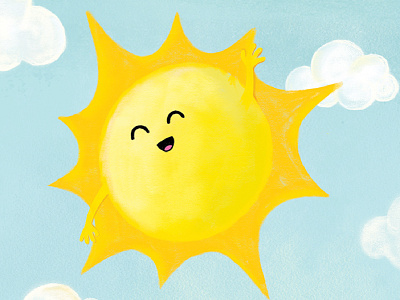 Sunny Hellos card cloud clouds cute digital illustration illustration ipad love sky sun sunny