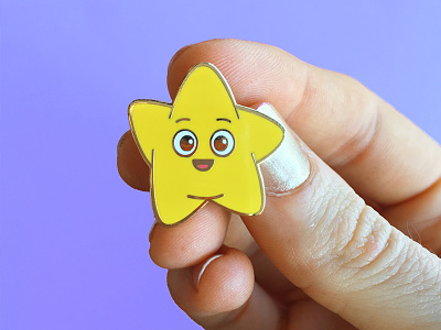 Happy Star Pin design enamel pin gold happy holidays kawaii pins pins emaille star vector yellow
