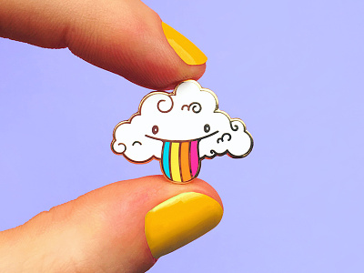 Pride Cloud Pin addict cloud pin coffee buddy cute design enamel pin gold happy kawaii love pins emaille pride