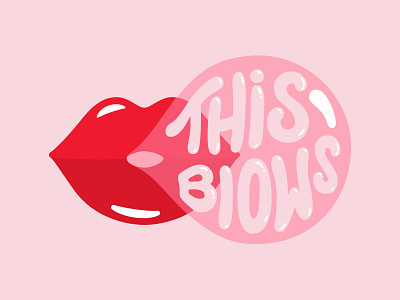 This Blows bubble gum design illustration illustrator letter lettering lips mail stamp type typography vector