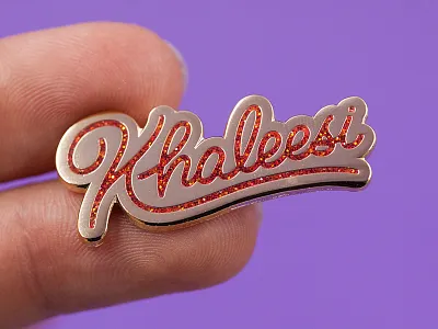 Khaleesi Pin enamel pins game of thrones glitter goodtype got hand lettered hat pins khaleesi lettering mother of dragons type typography