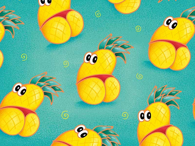 Anan-Ass ananass ass butt fruit fruity illustration pineapple punch summer tropical