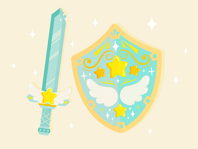 Star Sailor game gamer kawaii shield star star sailor sword vector video game