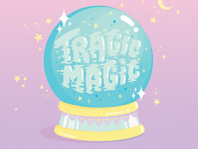Tragic Magic crystal ball halloween lettering magic magic ball magical tragic typography vector witchcraft