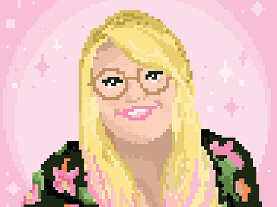 Lola Dubini Pixel portrait blonde design humor illustration lola dubini photoshop pixel pixel art pixel portrait pixelated portrait smile vector