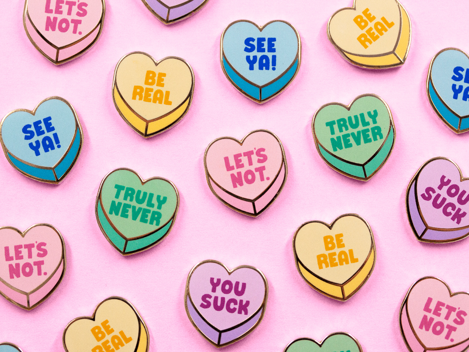 Anti Valentine hearts candy candy hearts design enamel pin hand lettering hate heart illustration illustrator lettering love type typography valentine day you suck