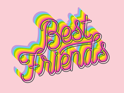 Best Friends best friends bff calligraphy design friends illustration illustrator letter lettering love type typography vector