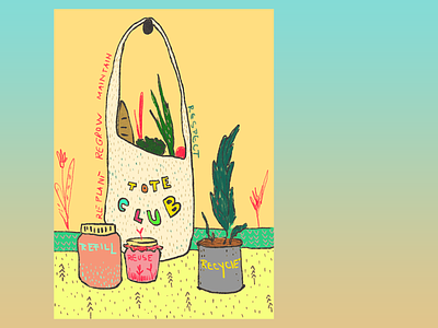 Re Re art concept art creative design digitalart illustration photoshop plant recycle refill regrow reuse sustainable totebag