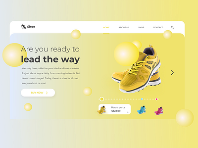 Shoe design minimal shoe design ui ux website yellow
