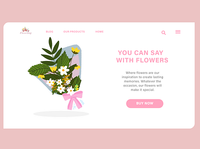 Pink Flower UI design design illustration logo minimal pink flower pink theme ui ux website