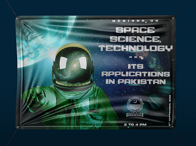 Banner Design | Space & Technology Workshop 3d advertising banner branding design graphic design print space technology typography