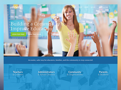 Dewsly Public Site education landing page startup website