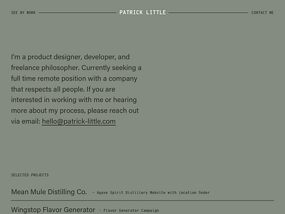 Personal Portfolio developer for hire gatsby minimal portfolio react.js website