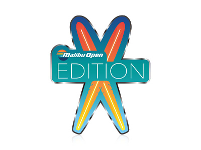 Malibu Open Edition Emblem - 2 emblem icons illustration malibu sunset surf vector waves
