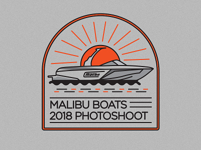 Photoshoot Patch Logo design illustration line art malibu patch sunset surf vector waves