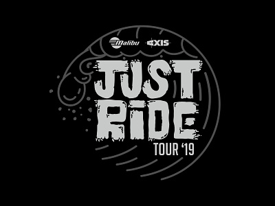 Just Ride Tour 2019 Logo branding branding and identity design emblem illustrator lines logo malibu surf typography waves