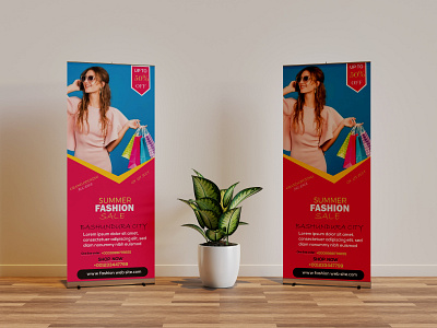 "SUMMER FASHION"ROLL UP BANNER abstract design adobe photoshop agency branding best design best designer brand identity branding colourful design dribbble best shot kdp leaflet design poster design pull up banner restaurent design roll up banner roll up banner design rollup banner mokup stand banner typography uiux