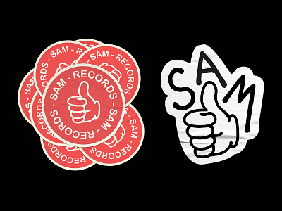 Sam Records Logo Design hand drawn illustration logo design minimal retro retro design stickers