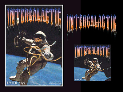Beastie Boys - Intergalactic beastie boys chrometype cover art design halftone illustration intergalactic music music art space typography