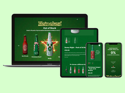 Your Design | Heineken Ireland beer beer bottle christmas christmas party design ecommerce ecommerce design ecommerce shop website website design