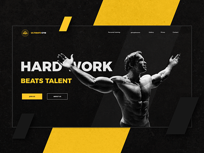 Frontpage - Ultimate Gym bodybuilding design exercise fitness fitness app design fitness club graphic design gym health healthy home page landing page muscle personal trainer sport training ui design webdesign website workout
