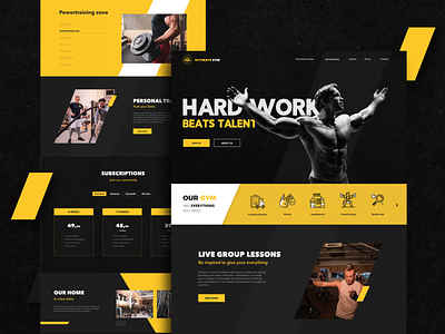 Home page - Ultimate Gym bodybuilding design exercise fitness fitness club fitness webdesign gym health healthy home page muscle personal trainer sport training webdesign website design workout