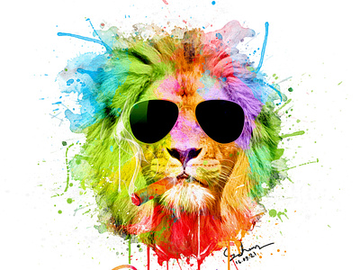 Watercolor lion t shirt design