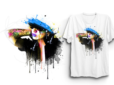 Abstract girl watercolor tshirt design branding design illustration logo tshirt unique watercolor watercolor art watercolour