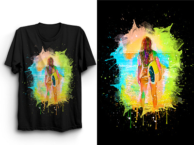 do a trendy watercolor custom t shirt design and shirt design