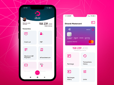 Dinarak: digital wallet & instant payments app application data analysis design fintech graphic design mobile app ui ux