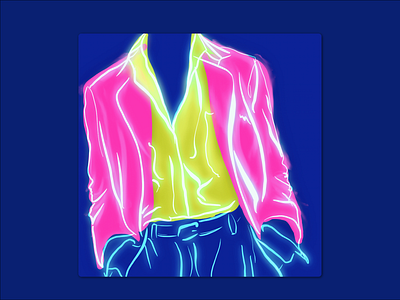 Retro Glow fashion illustration illustration line art neon colors retro