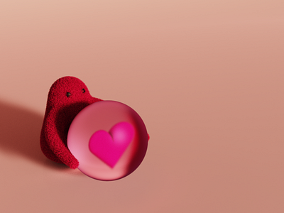 We could all use a little bit of kindness 3d artist 3d modeling 3dart hairy kindness pink