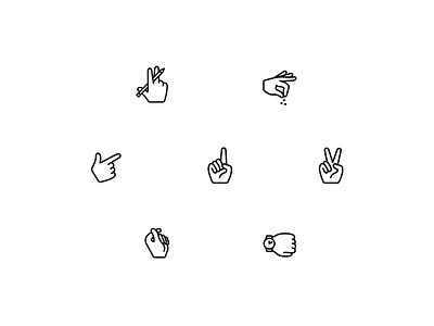 fingers icon illustration logo ui