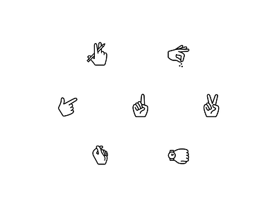 fingers icon illustration logo ui