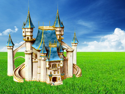 A Castle for a Princess castle dog enjoyment female german shepherd grass happiness person sky warmth