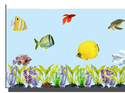 Aquarium1 aquarium aquatic plants digital art fish saltwater still life tropical fish water