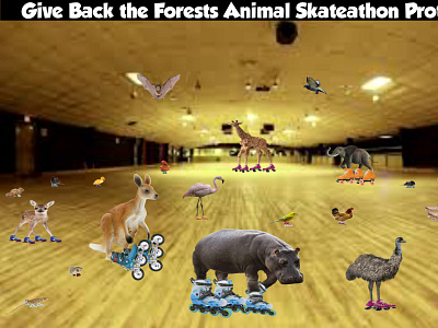 Give Back the Forests animals design digital art graphic design illustration protest skating rink