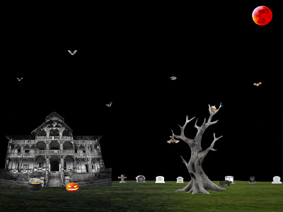 Halloween Background2 background bats black digital art full moon fun graveyard halloween halloween 2021 halloween background haunted house headstones night owls