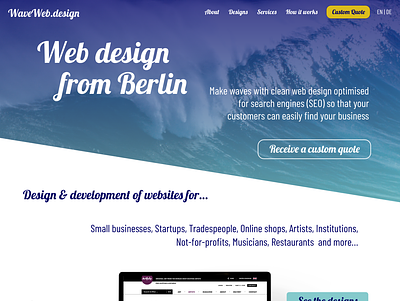 Wave Web Design homepage branding design ui ux web website
