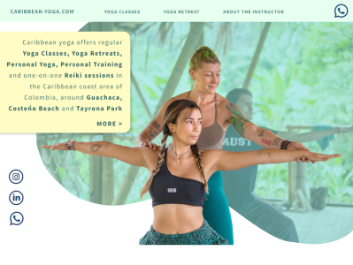 Yoga Instructor and yoga retreats website design fitness retreat ui ux web website yoga yogaretreat