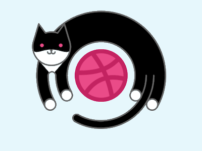 Cat Jump Over a Dribbble cat design firstshot illustration principle sketch